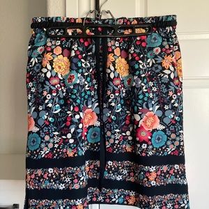 Black Floral Skirt